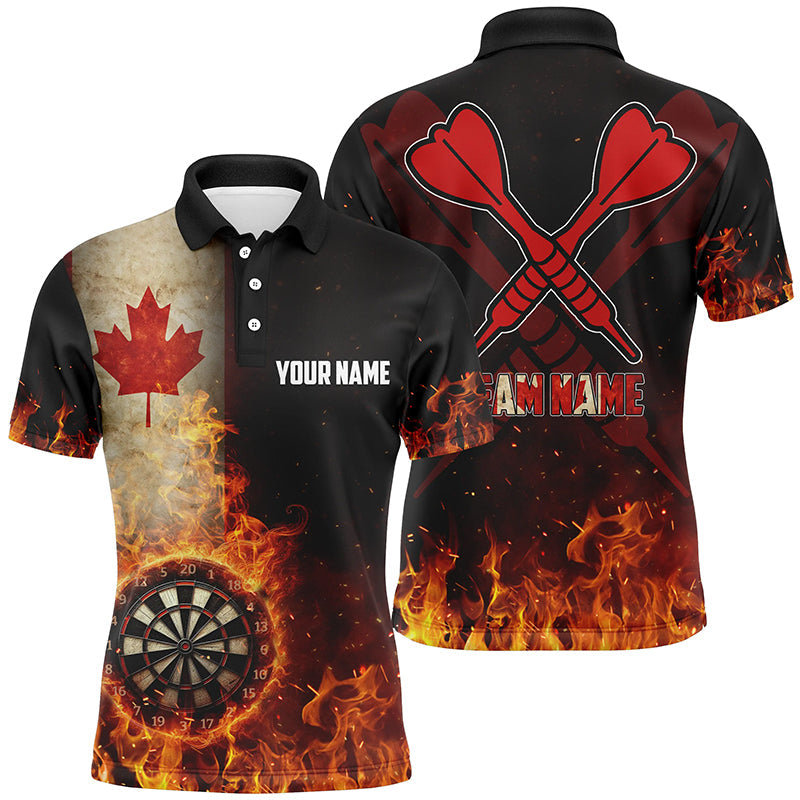 Personalized Canada Flag Flame Dartboard Dart Quarter-Zip, Custom Women Dart VHM1081