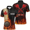 Personalized Canada Flag Flame Dartboard Dart Quarter-Zip, Custom Women Dart VHM1081