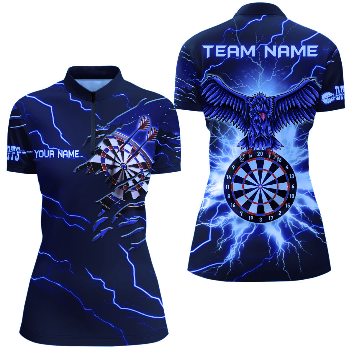 Personalized Thunder Blue Eagle Dart Quarter-Zip Custom Dart Dart Team VHM1142