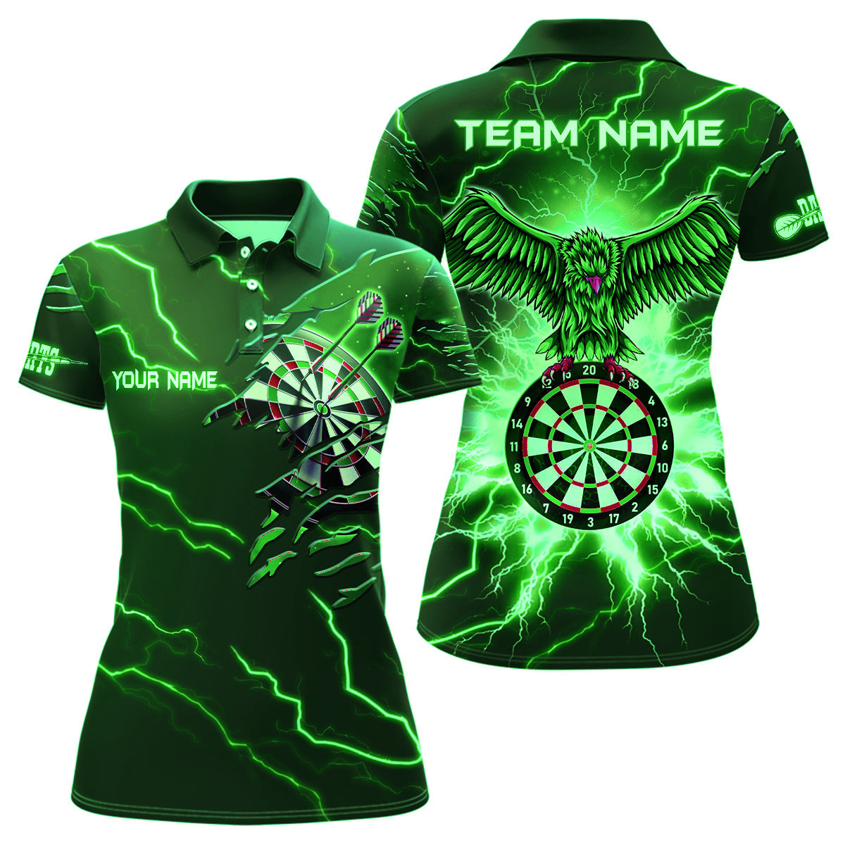 Personalized Thunder Green Eagle Dart Quarter-Zip Custom Dart Dart Team VHM1143