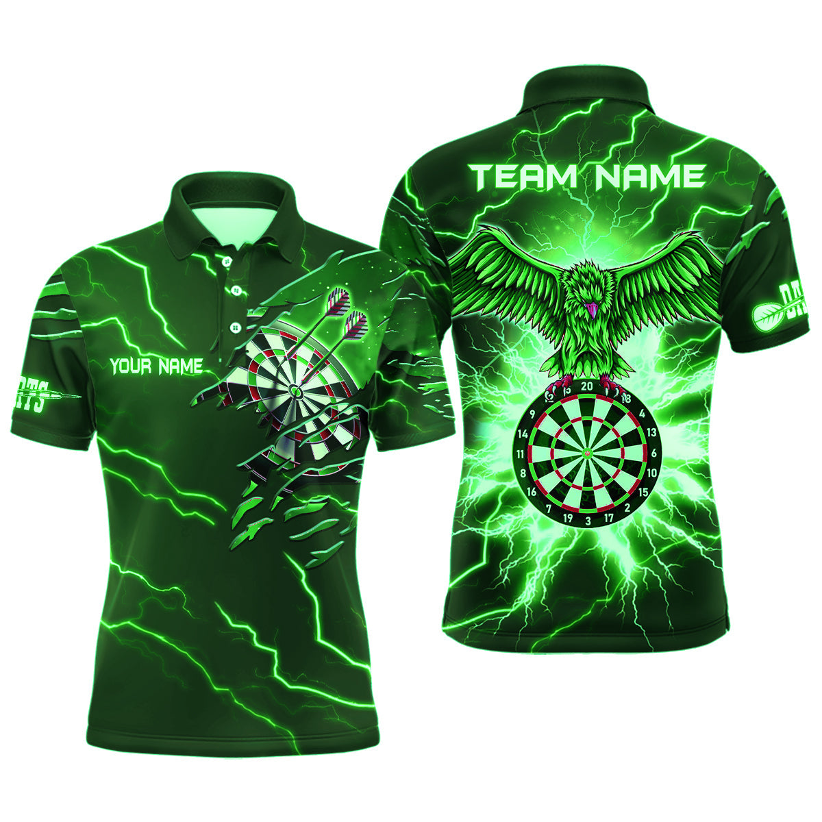 Personalized Thunder Green Eagle Dart Quarter-Zip Custom Dart Dart Team VHM1143