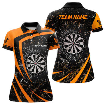 Personalized Orange Glass Break Dart Quarter-Zip Custom Dart Dart Team VHM1157