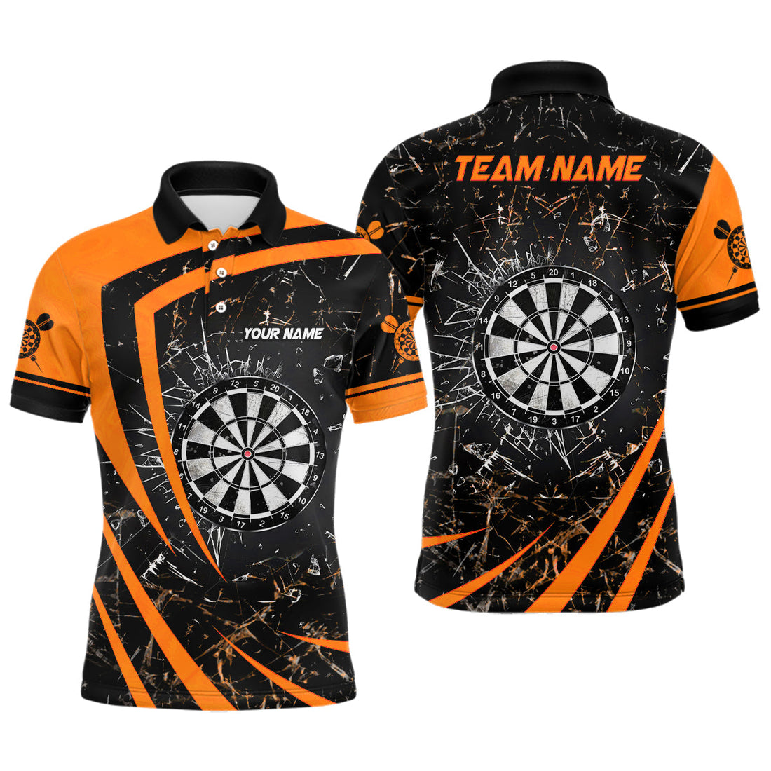 Personalized Orange Glass Break Dart Quarter-Zip Custom Dart Dart Team VHM1157