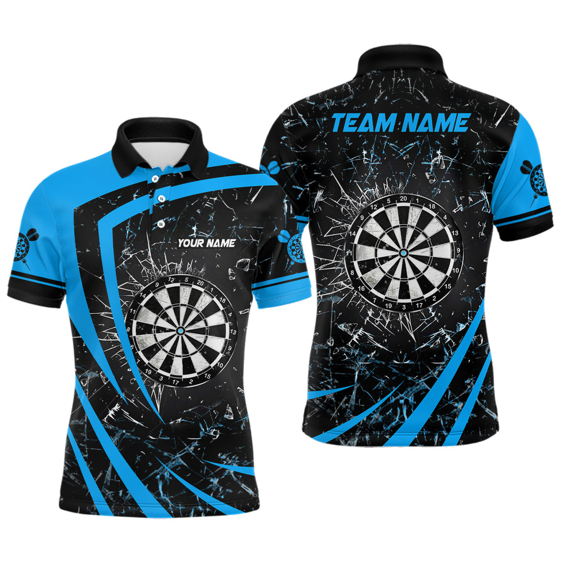 Personalized Blue Glass Break Dart Quarter-Zip Custom Dart Dart Team VHM1158