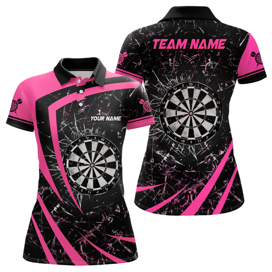 Personalized Pink Glass Break Dart Quarter-Zip Custom Dart Dart Team VHM1159