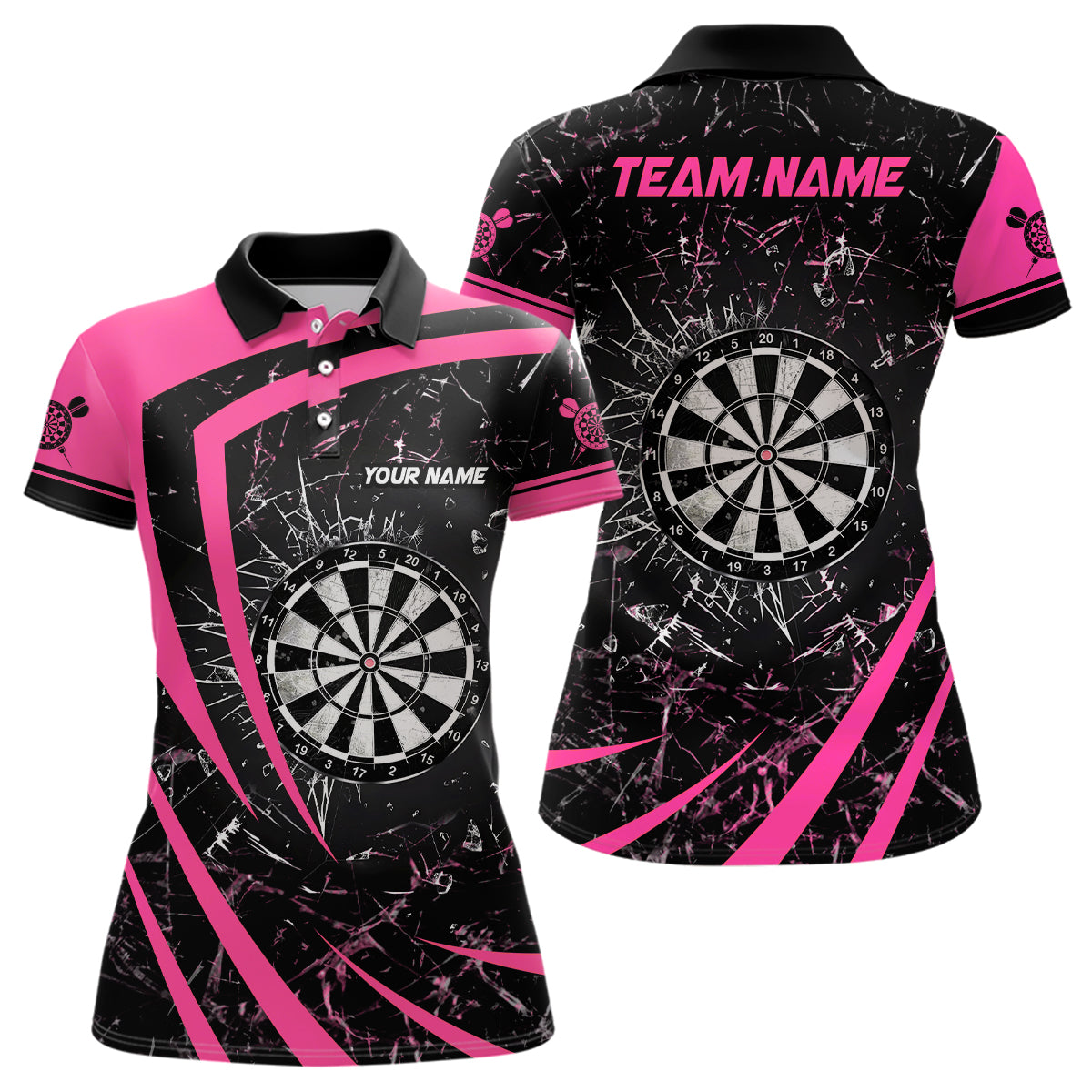 Personalized Pink Glass Break Dart Quarter-Zip Custom Dart Dart Team VHM1159