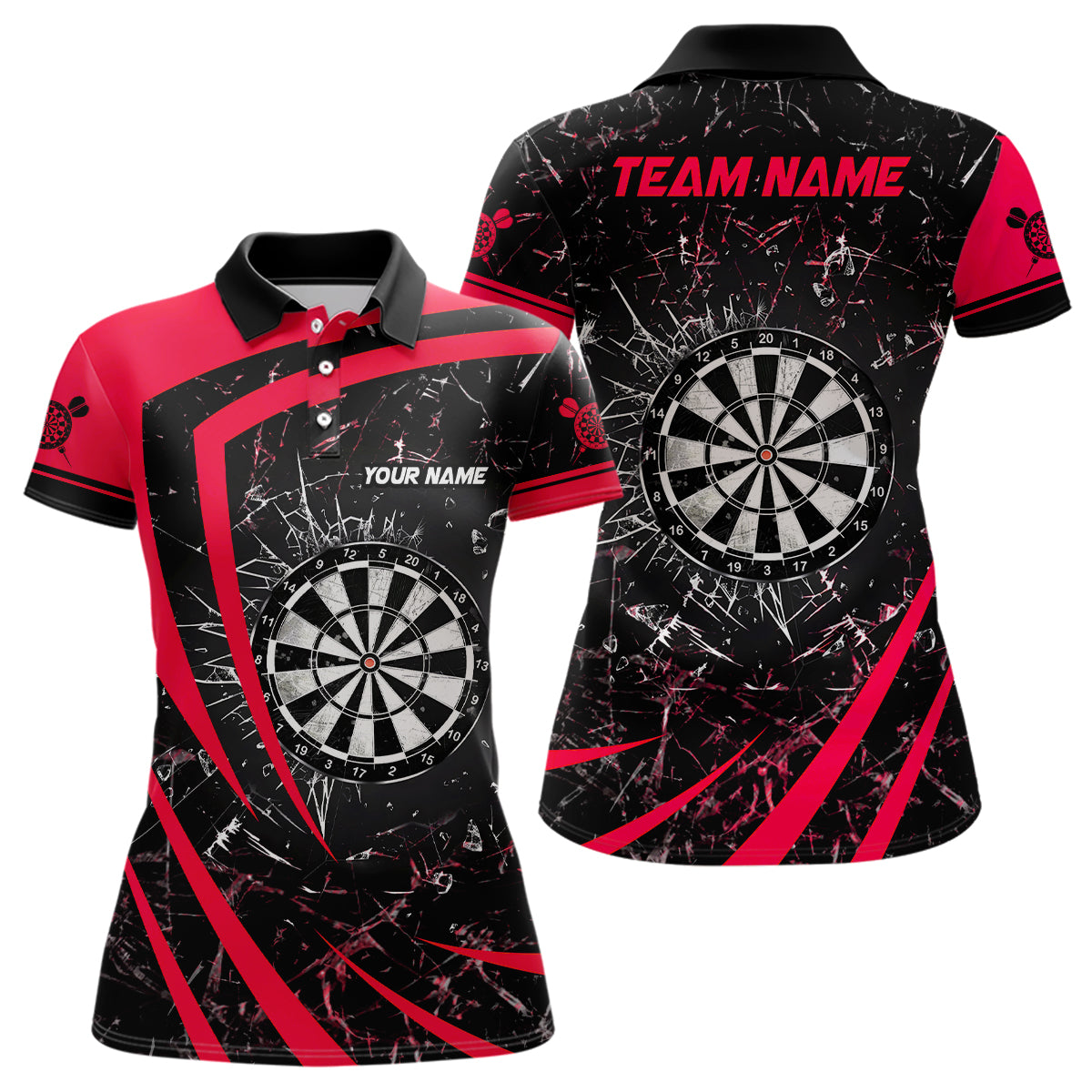 Personalized Red Glass Break Dart Quarter-Zip Custom Dart Dart Team VHM1160