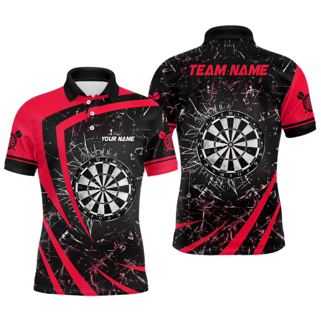 Personalized Red Glass Break Dart Quarter-Zip Custom Dart Dart Team VHM1160