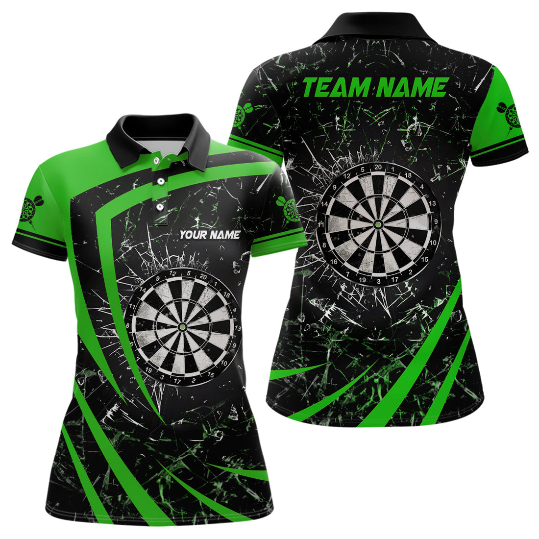 Personalized Green Glass Break Dart Quarter-Zip Custom Dart Dart Team VHM1161