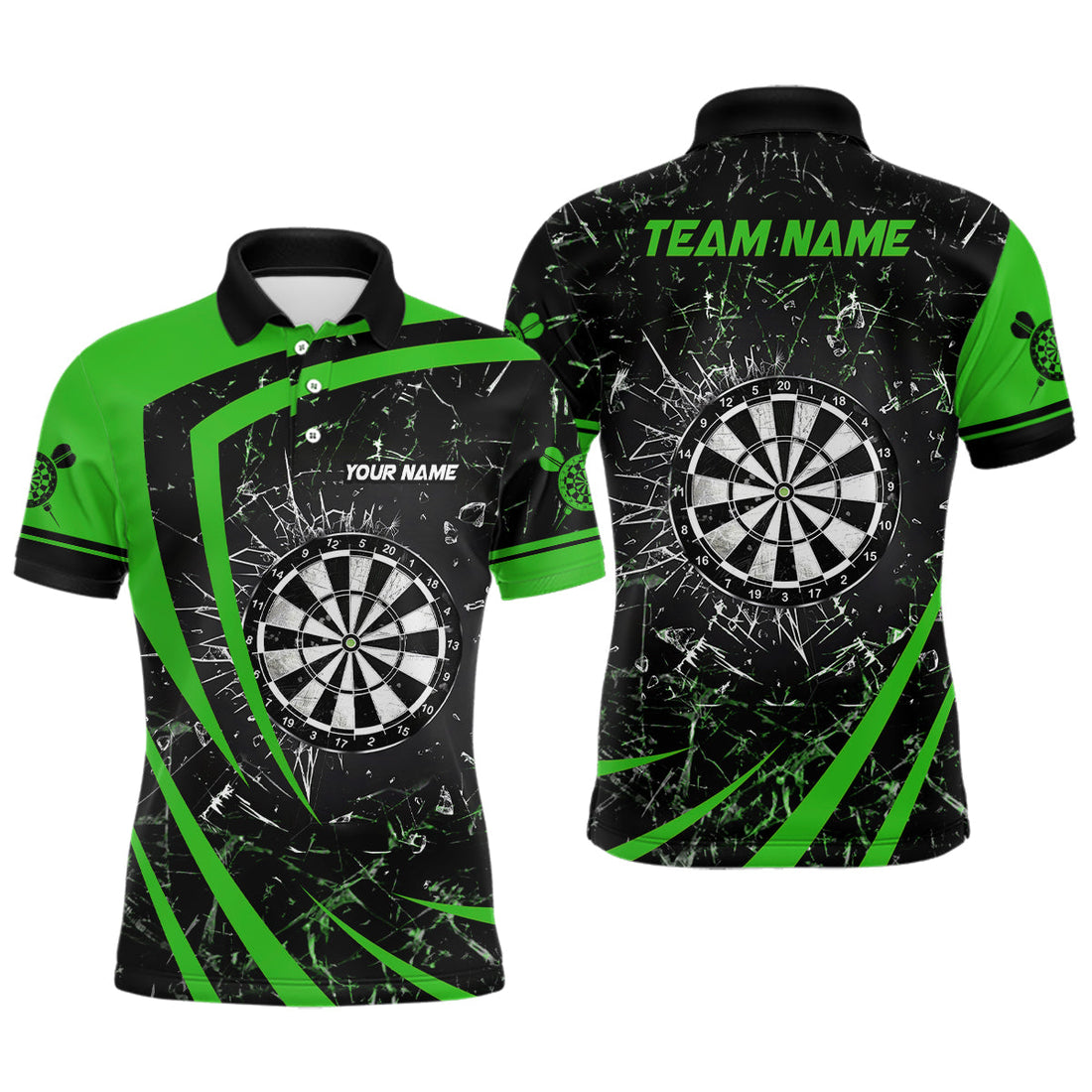 Personalized Green Glass Break Dart Quarter-Zip Custom Dart Dart Team VHM1161