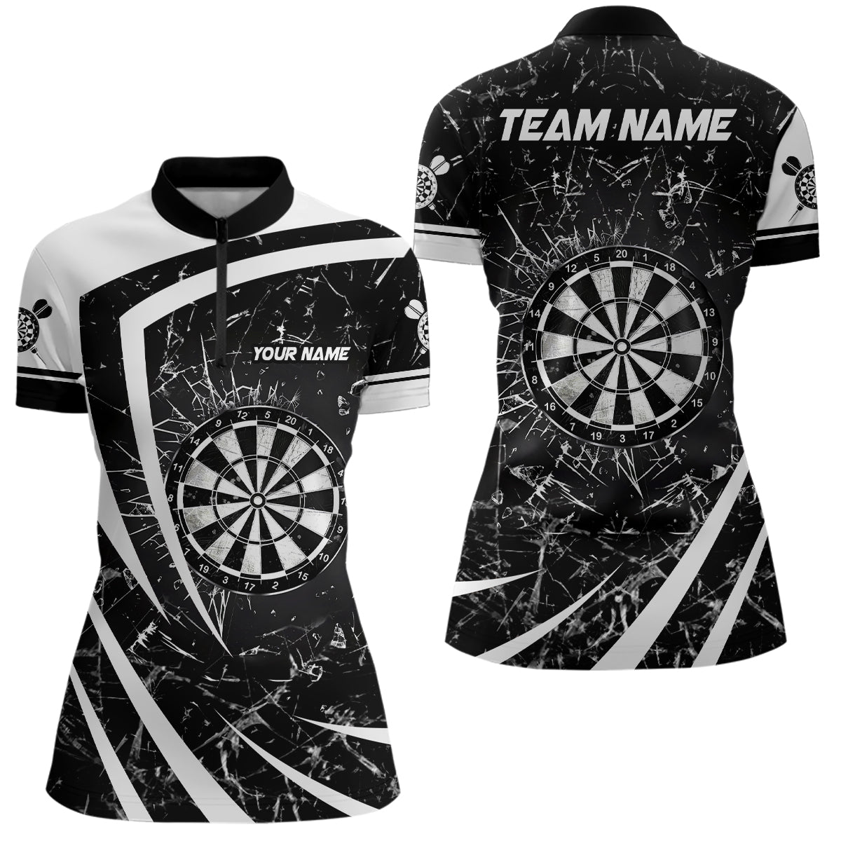 Personalized Black White Glass Break Dart Custom Dart Dart VHM1162