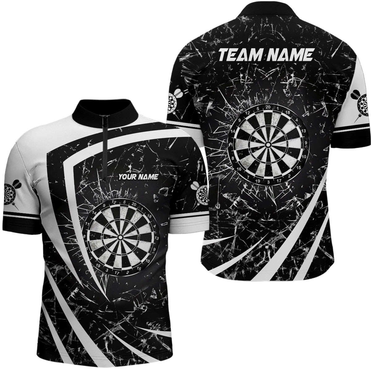 Personalized Black White Glass Break Dart Custom Dart Dart VHM1162