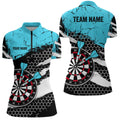 Blue Grunnge Hive Pattern Darts Quarter-Zip Dart Apparel Custom Dart Team VHM1112