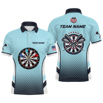 Personalized Blue American Flag Darts Quarter-Zip, Dart Dart Team VHM1110