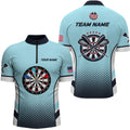 Personalized Blue American Flag Darts Quarter-Zip, Dart Dart Team VHM1110