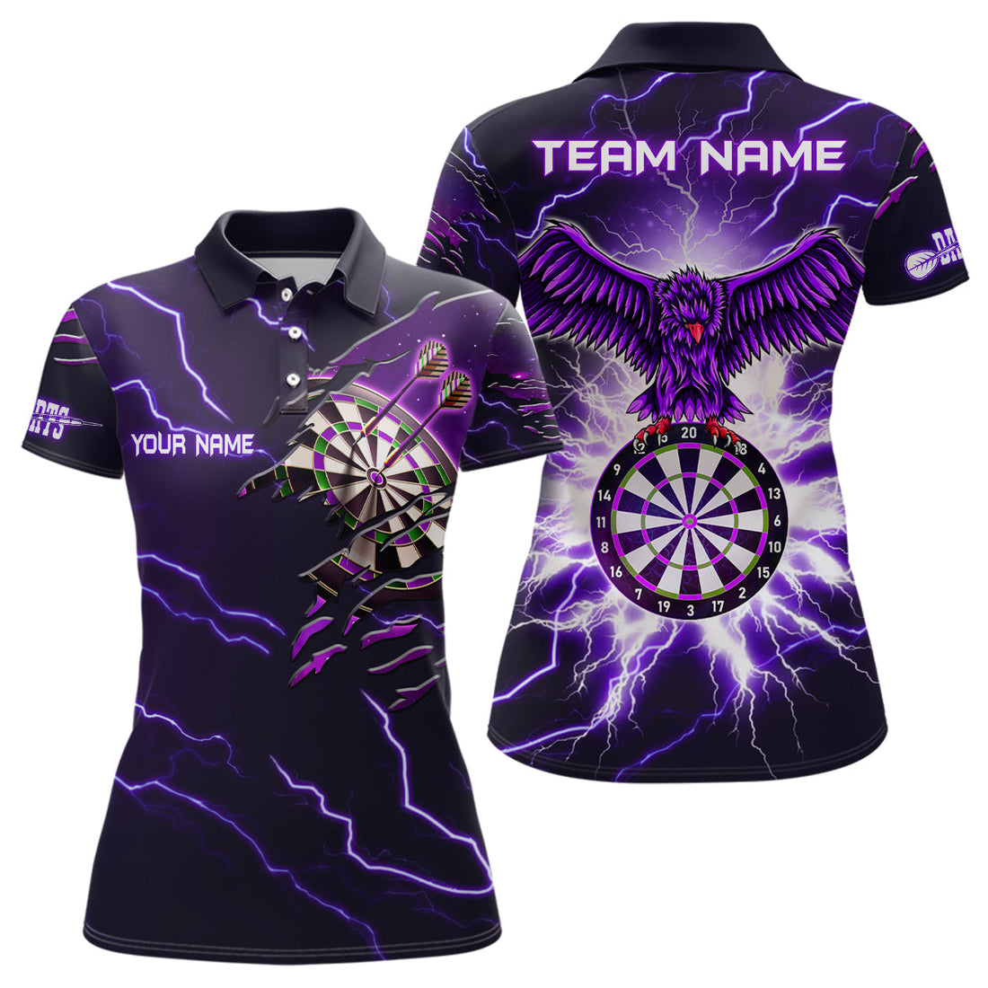 Personalized Thunder Purple Eagle Dart Quarter-Zip Custom Dart Team VHM1120