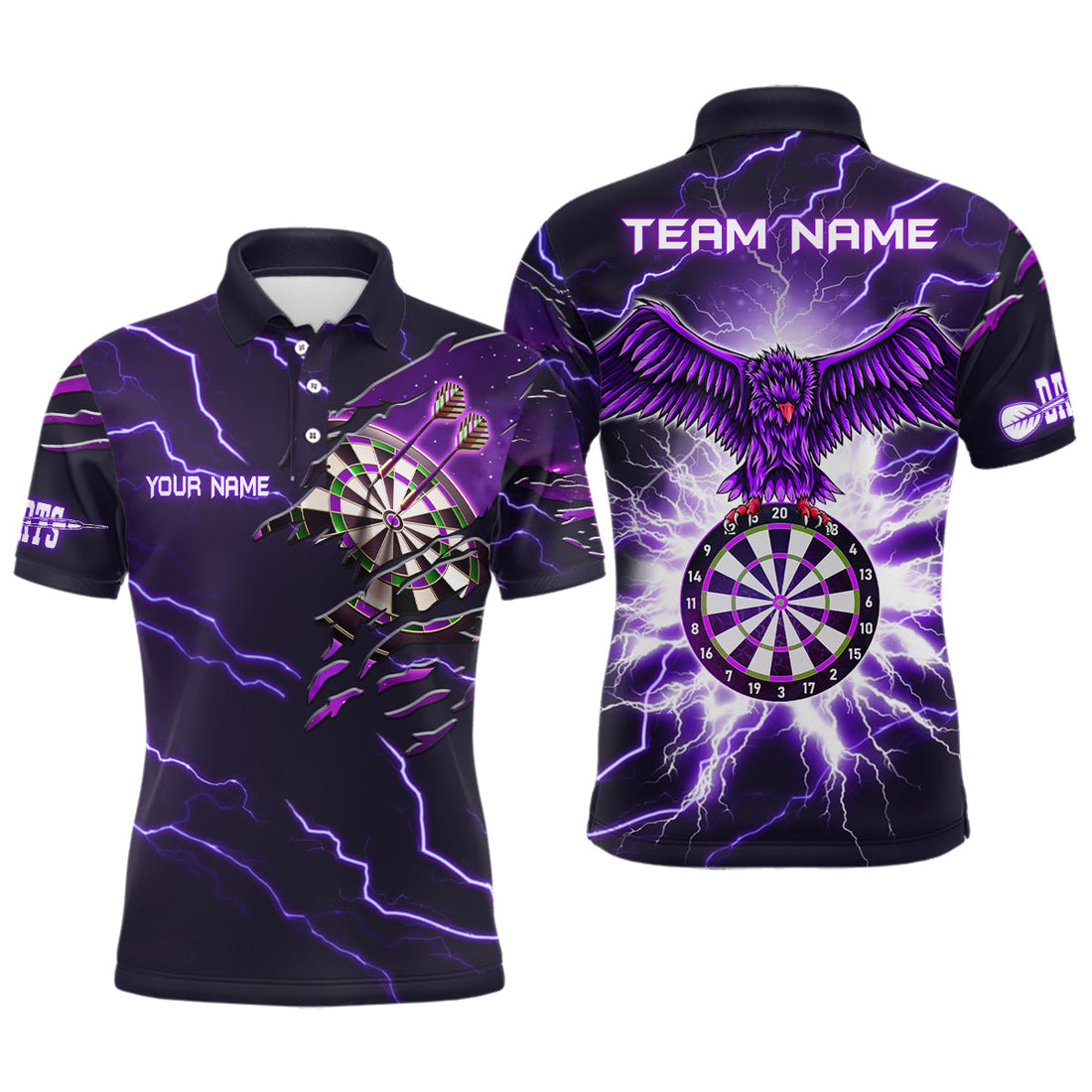 Personalized Thunder Purple Eagle Dart Quarter-Zip Custom Dart Team VHM1120