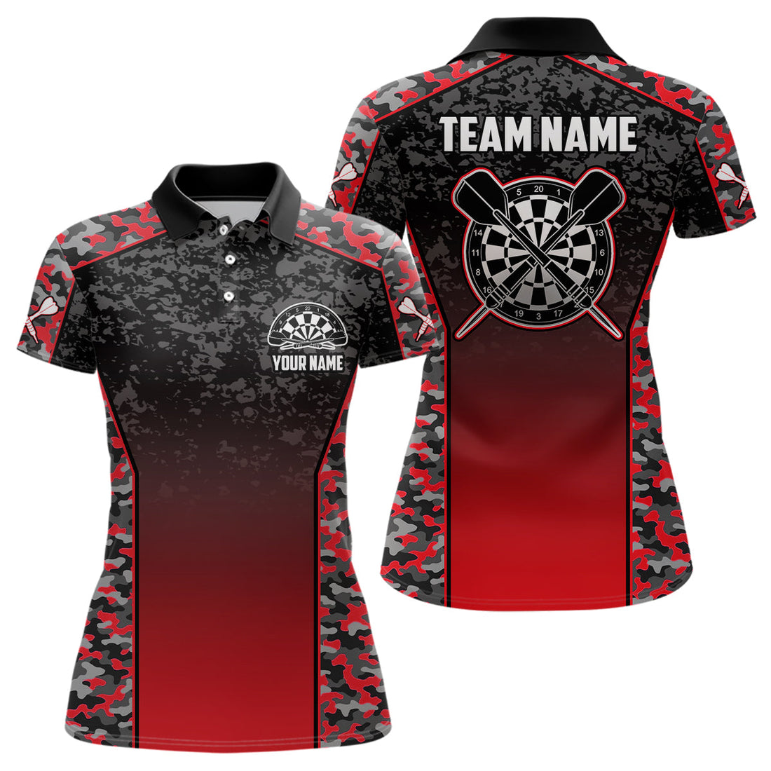 Personalized Camo Red Dart Quarter-Zip Custom Dart Dart Team VHM1134