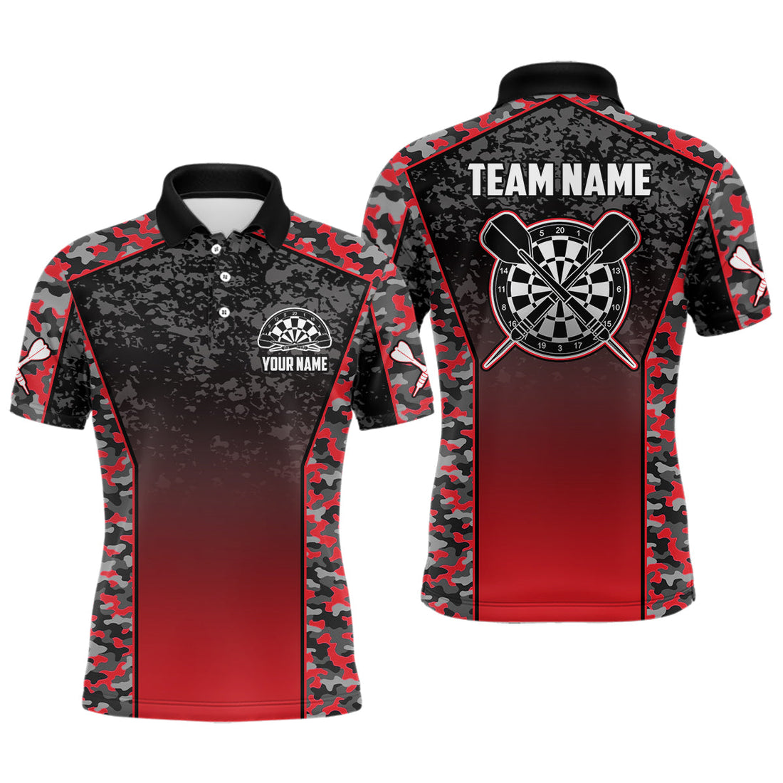 Personalized Camo Red Dart Quarter-Zip Custom Dart Dart Team VHM1134
