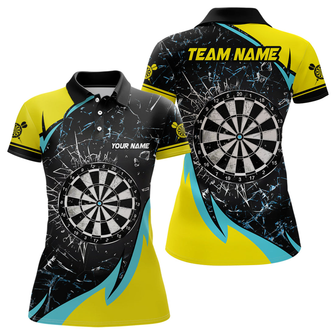 Personalized Yellow Blue Glass Break Dart Custom Dart Dart Team VHM1192
