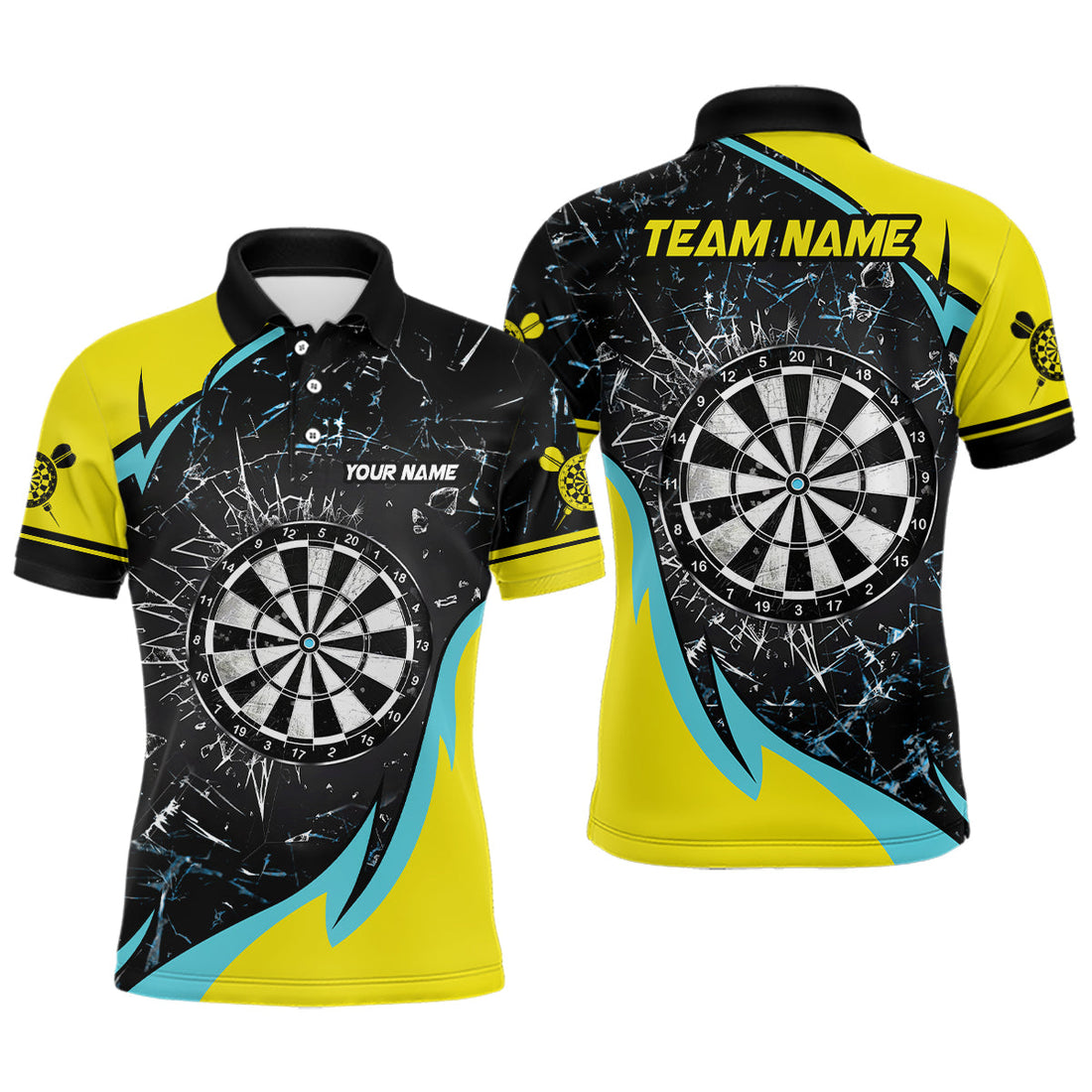 Personalized Yellow Blue Glass Break Dart Custom Dart Dart Team VHM1192