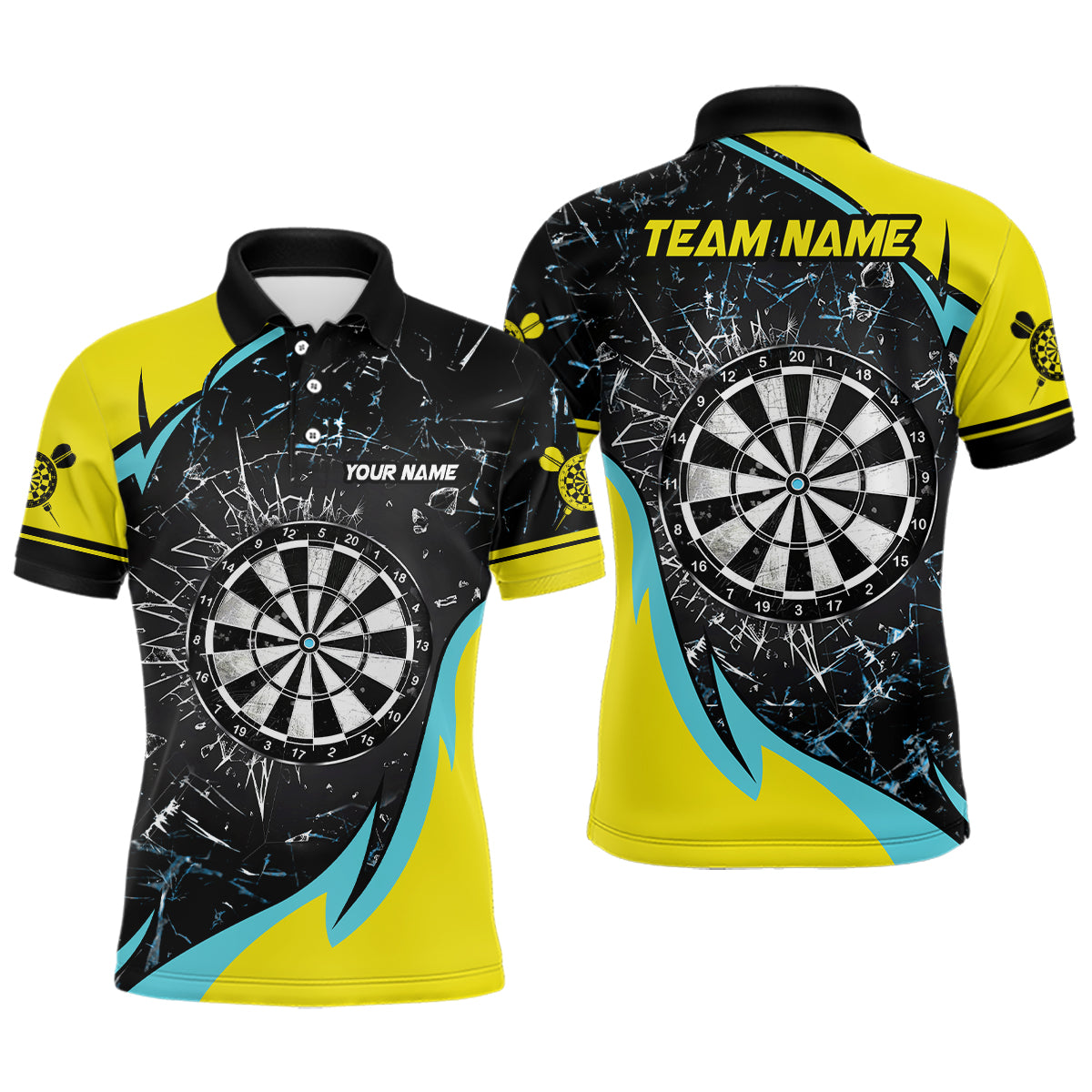 Personalized Yellow Blue Glass Break Dart Custom Dart Dart Team VHM1192
