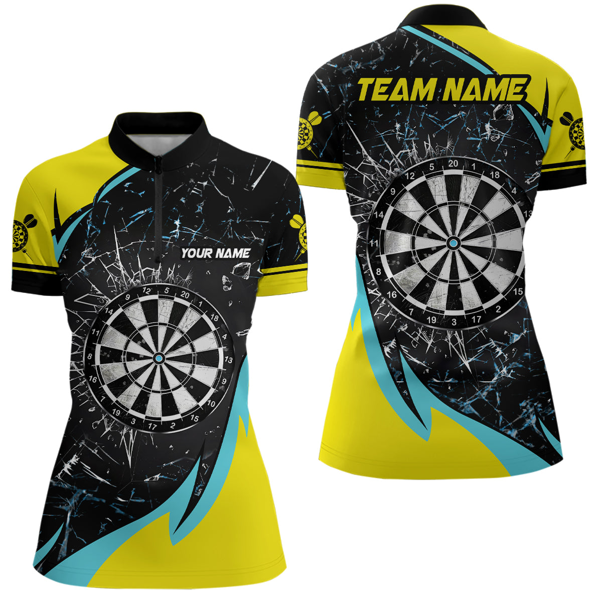 Personalized Yellow Blue Glass Break Dart Custom Dart Dart Team VHM1192