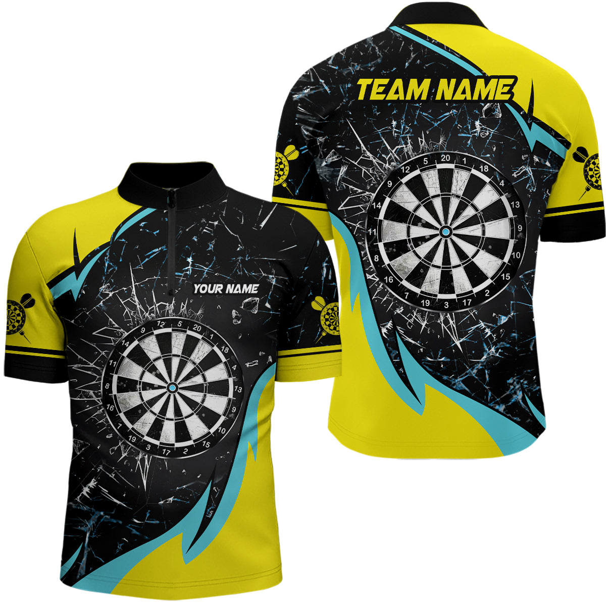 Personalized Yellow Blue Glass Break Dart Custom Dart Dart Team VHM1192