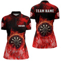 Personalized Flame Red Dart Quarter-Zip, Dart Team Custom Dart VHM1084