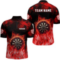Personalized Flame Red Dart Quarter-Zip, Dart Team Custom Dart VHM1084