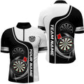 Personalized Black White Dartboard Dart Quarter-Zip, Custom Dart Team VHM1085