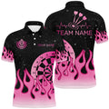 Pink Dartboard Fire Flame Men Darts Quarter-Zip Custom Mother's Day Dart Gift