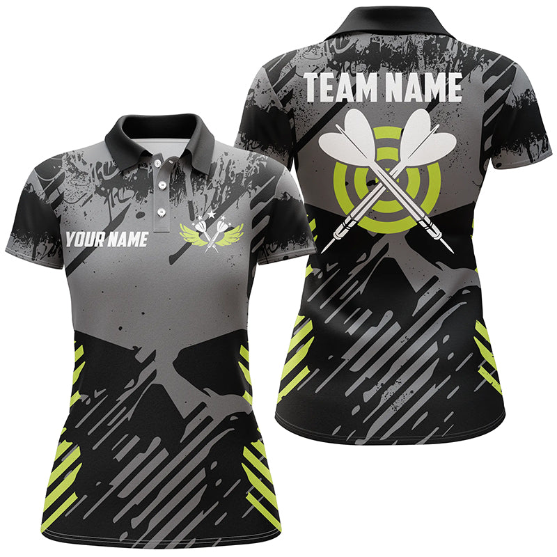 Darts Grey Skull Grunge Style Custom Men Quarter-Zip, Idea Gifts For Players