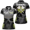 Darts Grey Skull Grunge Style Custom Men Quarter-Zip, Idea Gifts For Players