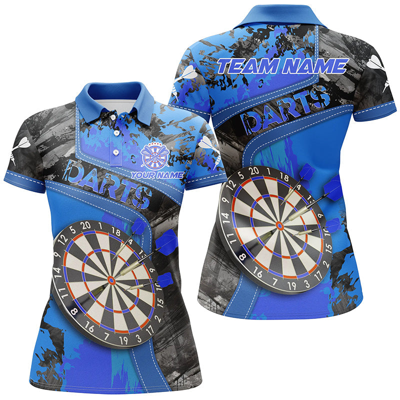 Personalized 3D Dartboard Blue Grunge Men Darts Custom Darts Team Uniform