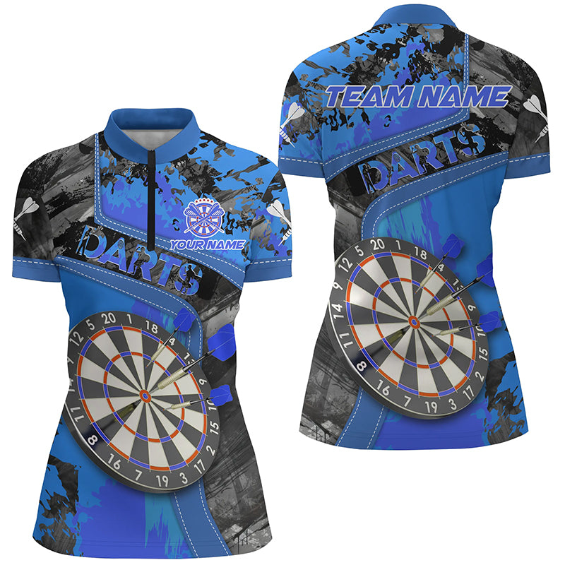 Personalized 3D Dartboard Blue Grunge Men Darts Custom Darts Team Uniform