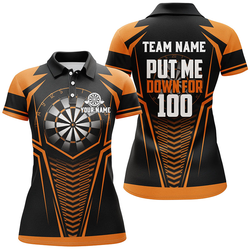 Put Me Down For 100 Orange Men Darts Quarter-Zip Custom Funny Dart Team