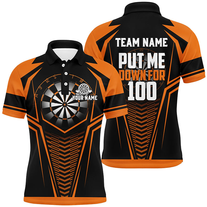 Put Me Down For 100 Orange Men Darts Quarter-Zip Custom Funny Dart Team