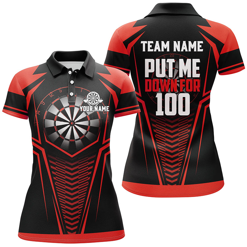 Put Me Down For 100 Black Red Men Darts Quarter-Zip Custom Funny Dart Team