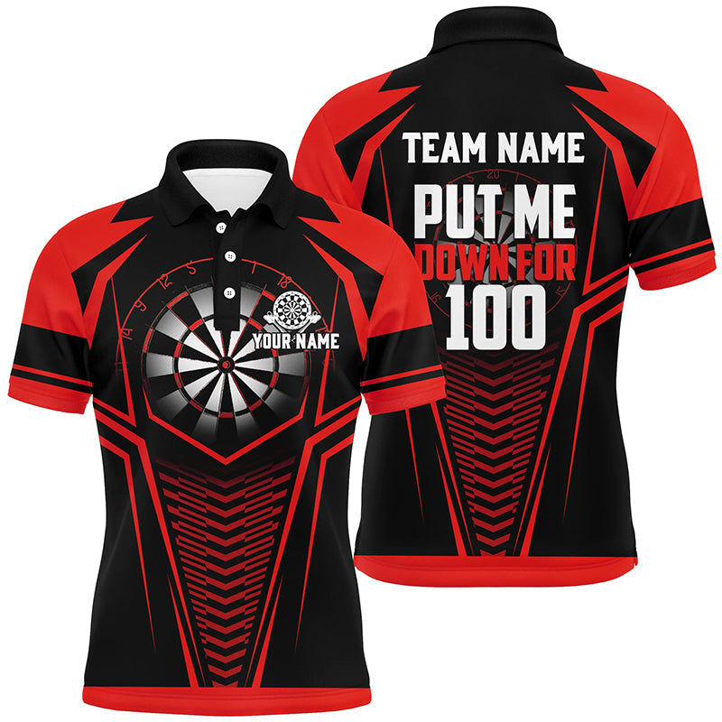 Put Me Down For 100 Black Red Men Darts Quarter-Zip Custom Funny Dart Team