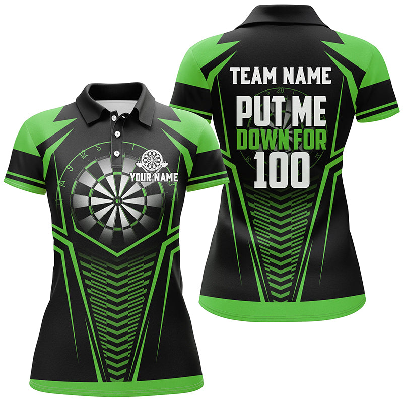 Put Me Down For 100 Green Men Darts Quarter-Zip Custom Funny Dart Team