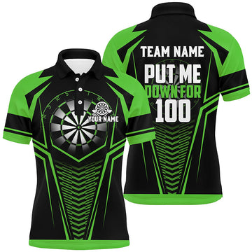 Put Me Down For 100 Green Men Darts Quarter-Zip Custom Funny Dart Team