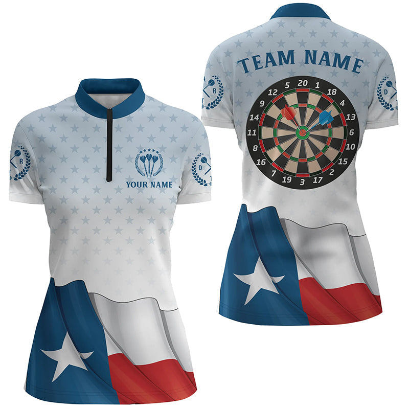Personalized Texas Flag Men Darts Quarter-Zip Custom Patriotic Texas Darts