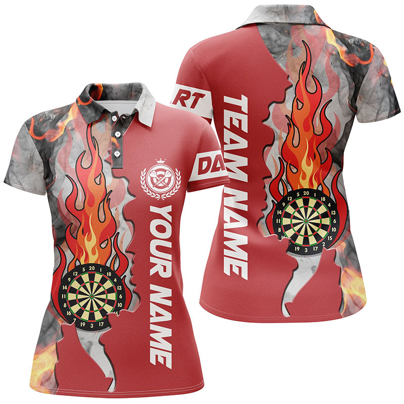 Red Darts Board Fire Flame Smoke Men Darts Quarter-Zip Custom Unique Darts
