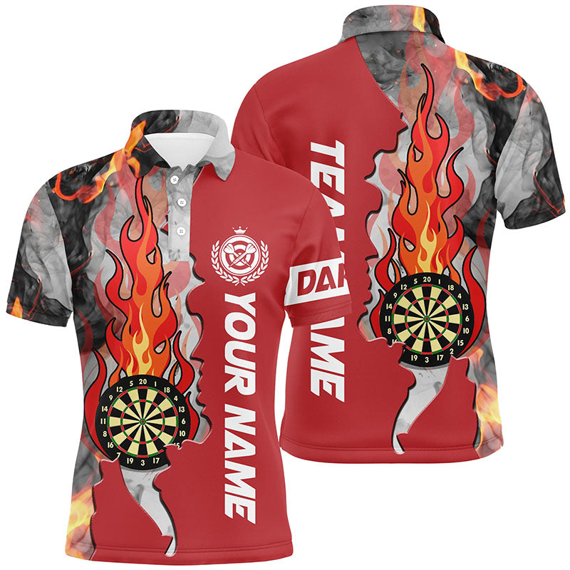 Red Darts Board Fire Flame Smoke Men Darts Quarter-Zip Custom Unique Darts