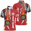 Red Darts Board Fire Flame Smoke Men Darts Quarter-Zip Custom Unique Darts
