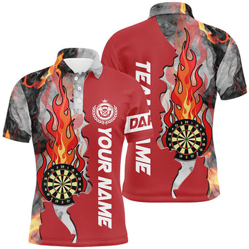 Red Darts Board Fire Flame Smoke Men Darts Quarter-Zip Custom Unique Darts