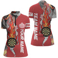 Red Darts Board Fire Flame Smoke Men Darts Quarter-Zip Custom Unique Darts