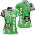 Personalized Green Darts Board Fire Flame Smoke Men Darts Custom Unique Darts