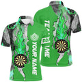 Personalized Green Darts Board Fire Flame Smoke Men Darts Custom Unique Darts